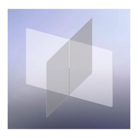 Horizon Mfg Horizon Acrylic 4 Way Table Divider Shield - 48"W x 48"D x 32"H - Clear 3134